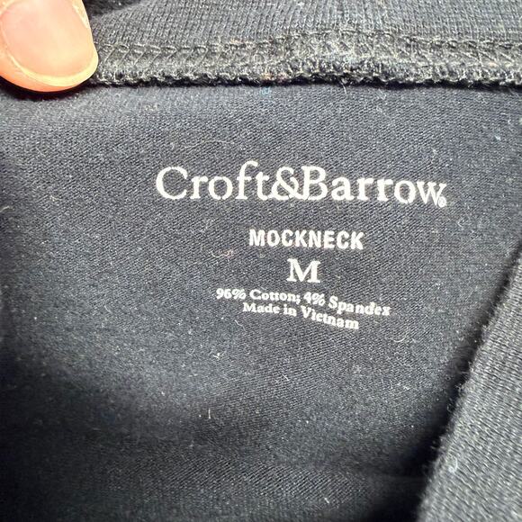 Croft & Barrow Womens Mock Neck Shirt Top Pullover Long Sleeve Black Medium - Picture 6 of 8